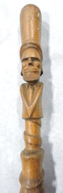 Folk art cane walking stick with
