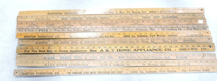 Lot of 10 Fort Wayne, IN yard sticks