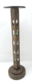 Hand carved pedestal with balls,