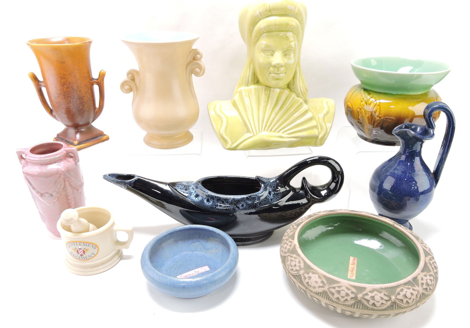 Pottery lot of 10 pieces, 3" to 10", (1 of 1)