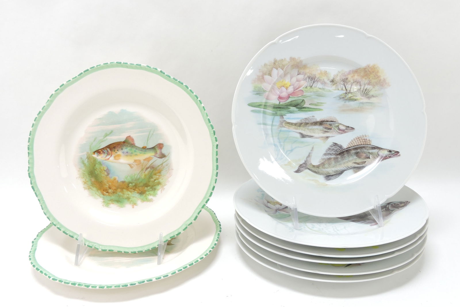 Lot of 8 fish plates: 2 -9" Woods (1 of 1)