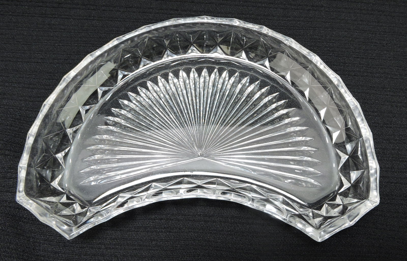 Val St. Lambert set of 15 - 7 1/2": crystal crescent shaped bone dishes