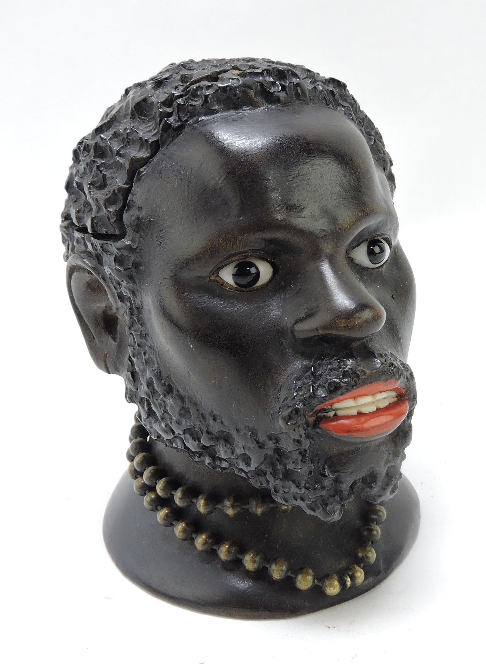 Blackamoor head inkwell, 4 1/2" (1 of 3)