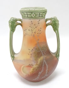Nippon 5 1/2" vase with rare Galle decor