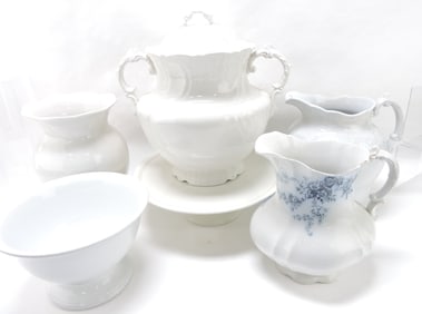 Ironstone lot of 6 pieces, 6" to 13",