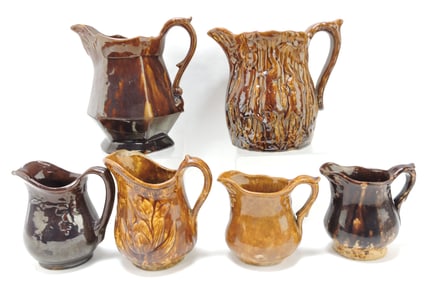 Bennington lot of 6 pitchers, 4 1/2" to