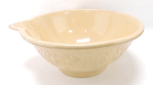 Large yellow ware batter bowl with