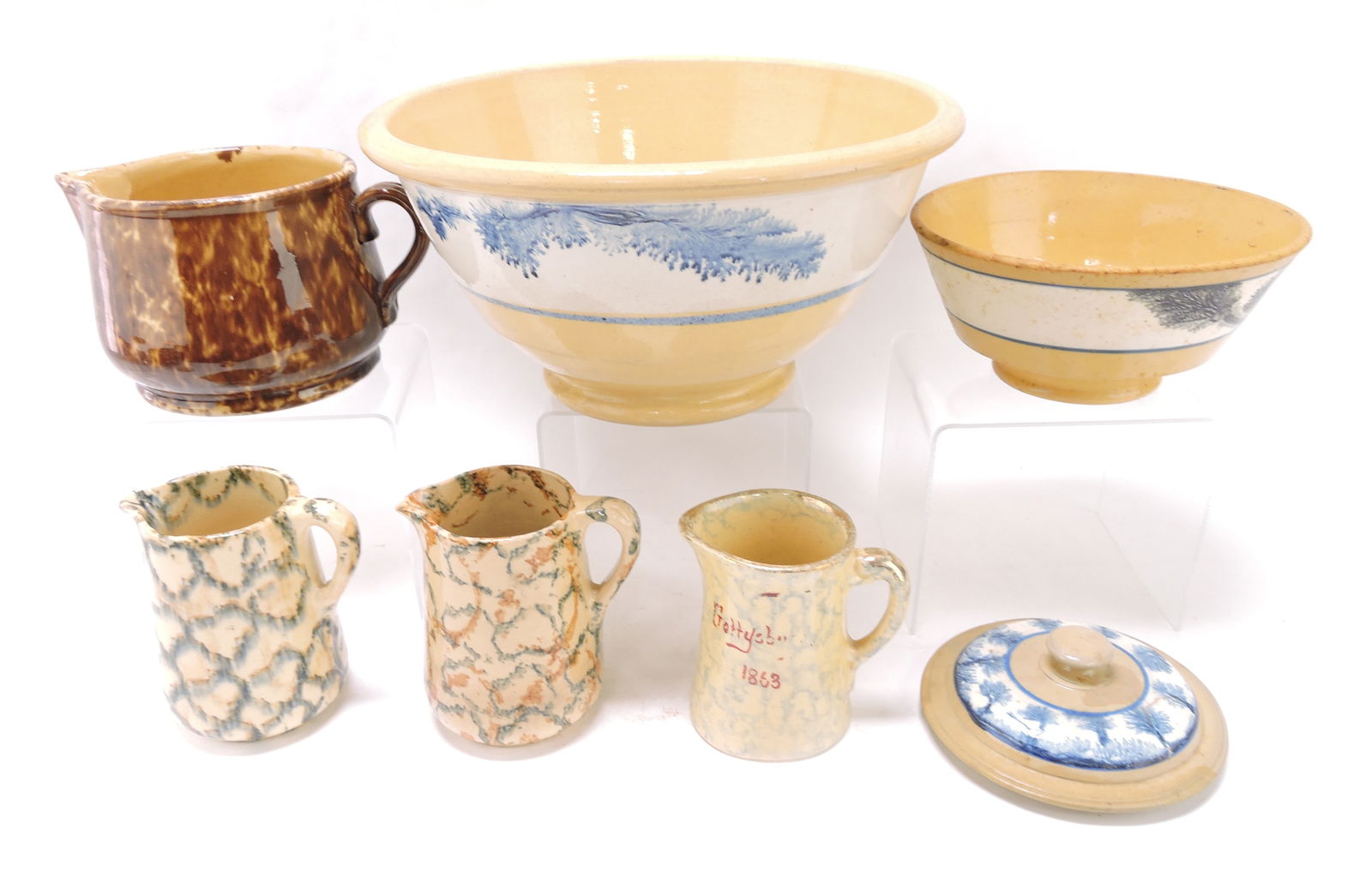 Yellow ware stoneware lot of 7 (1 of 1)