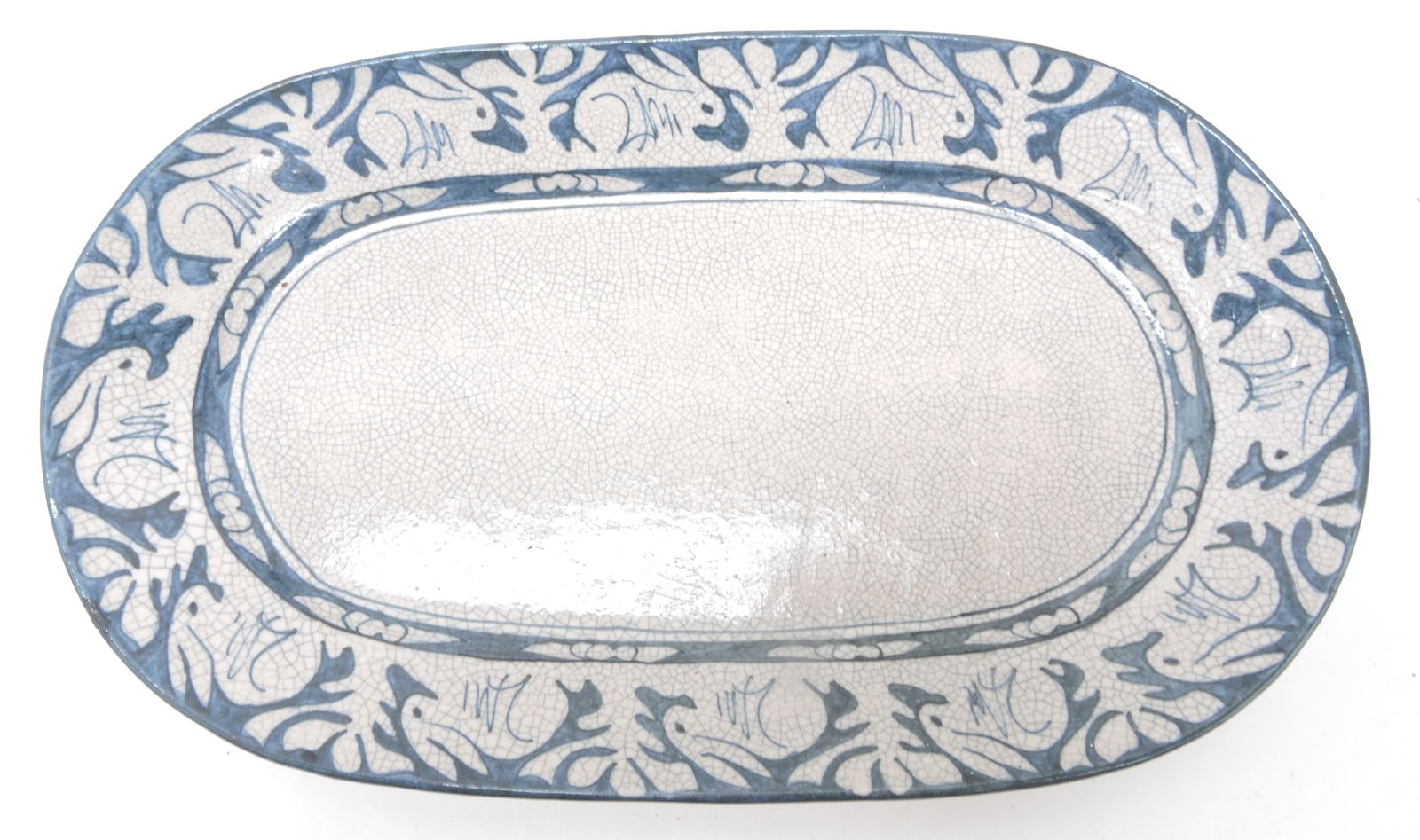 Dedham Pottery rabbit tray, 8 1/4" x (1 of 2)