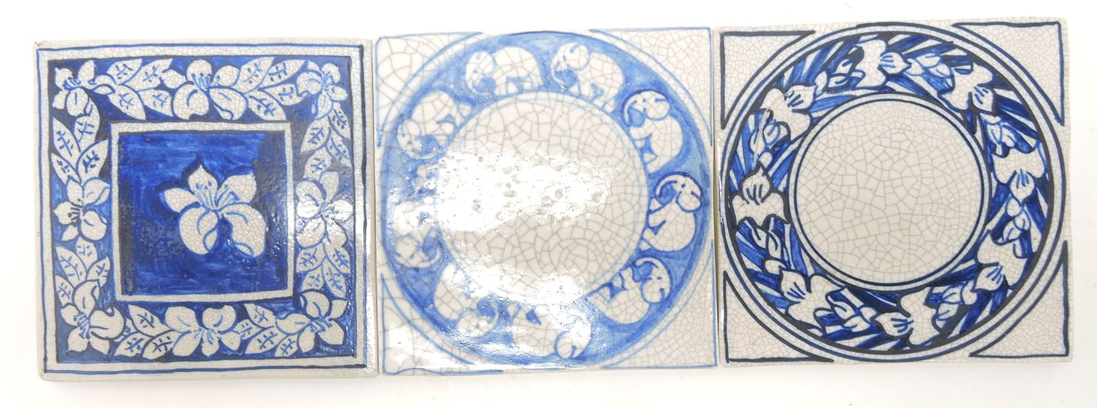 Dedham Pottery lot of 3 - 5 1/2" tiles (1 of 2)