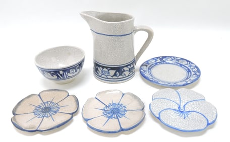 Dedham Pottery lot of 6 pieces: