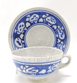 Dedham Pottery mushroom cup and