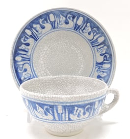 Dedham Pottery swan cup and
