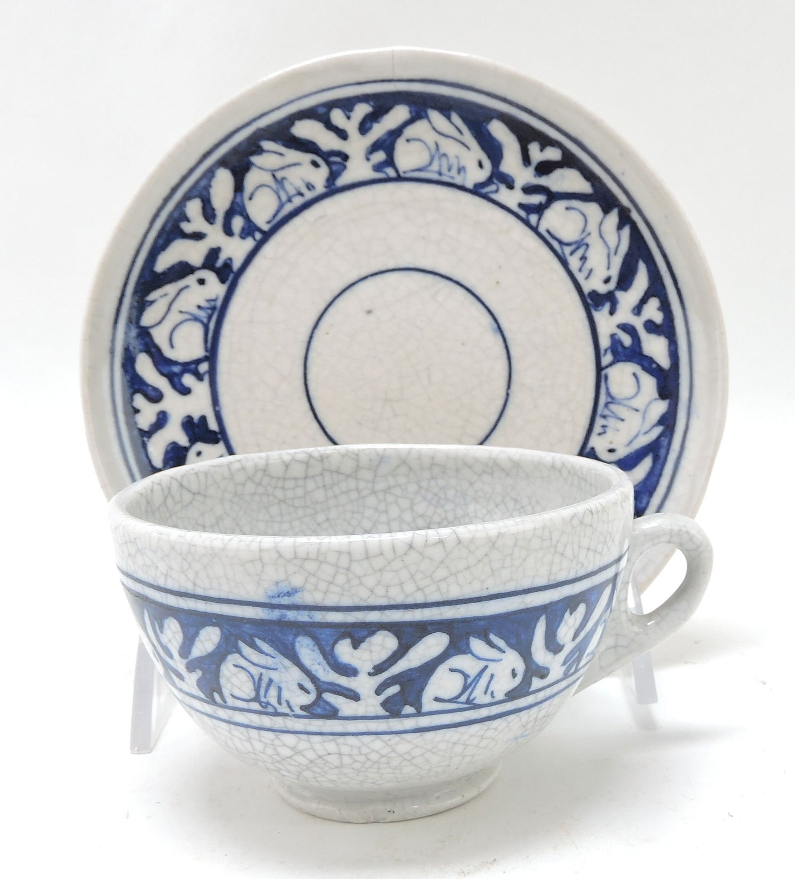 Dedham Pottery rabbit cup and (1 of 1)