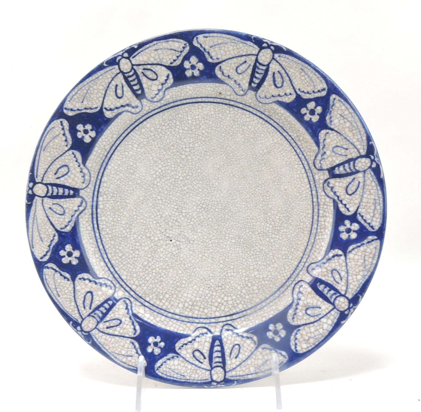 Dedham Pottery 10" plate, butterfly (1 of 1)