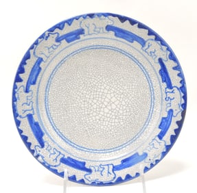 Dedham Pottery 8" plate, polar