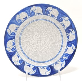 Dedham Pottery 8" plate, elephant