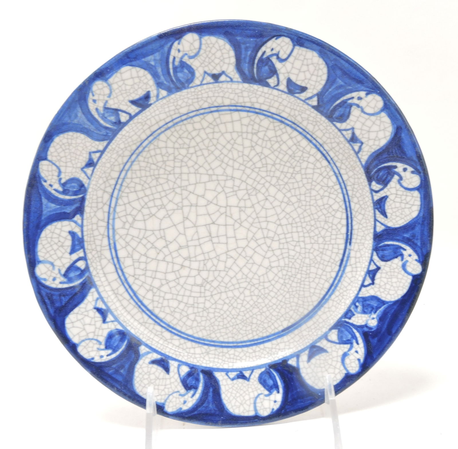Dedham Pottery 8" plate, elephant (1 of 1)