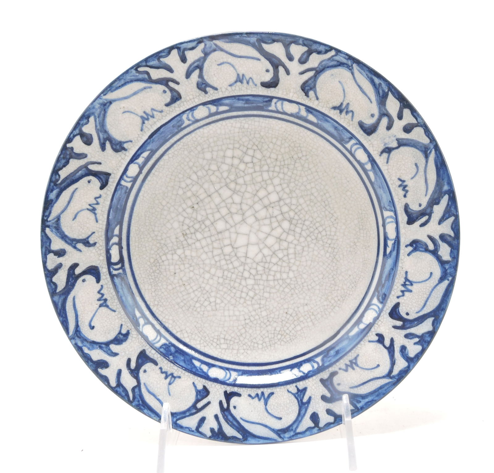 Dedham Pottery 8" plate, rabbit (1 of 1)