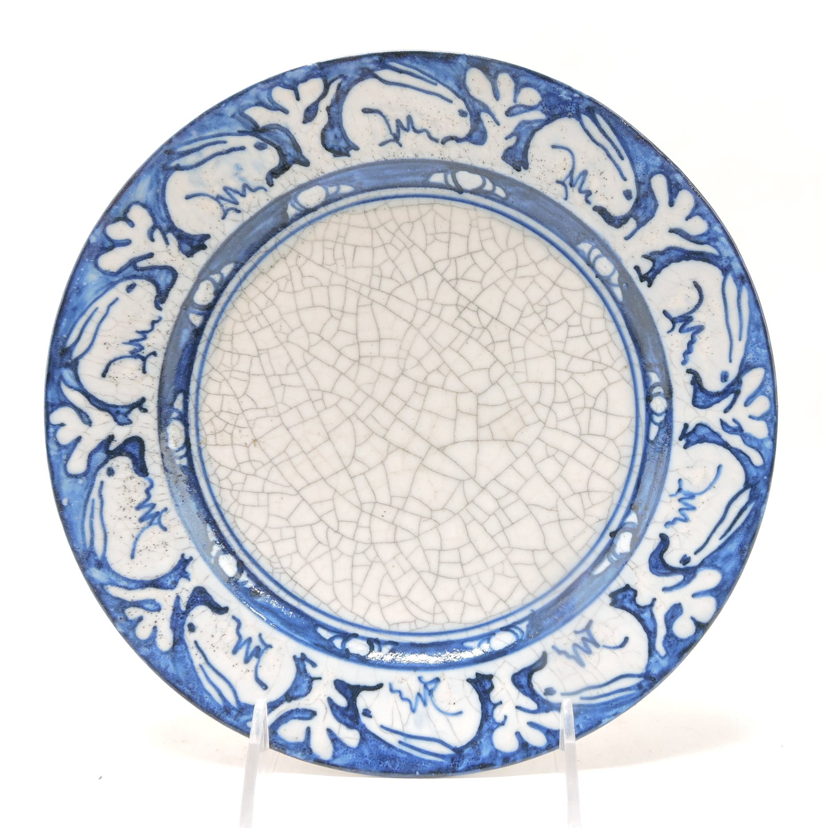 Dedham Pottery 8" plate, rabbit (1 of 1)