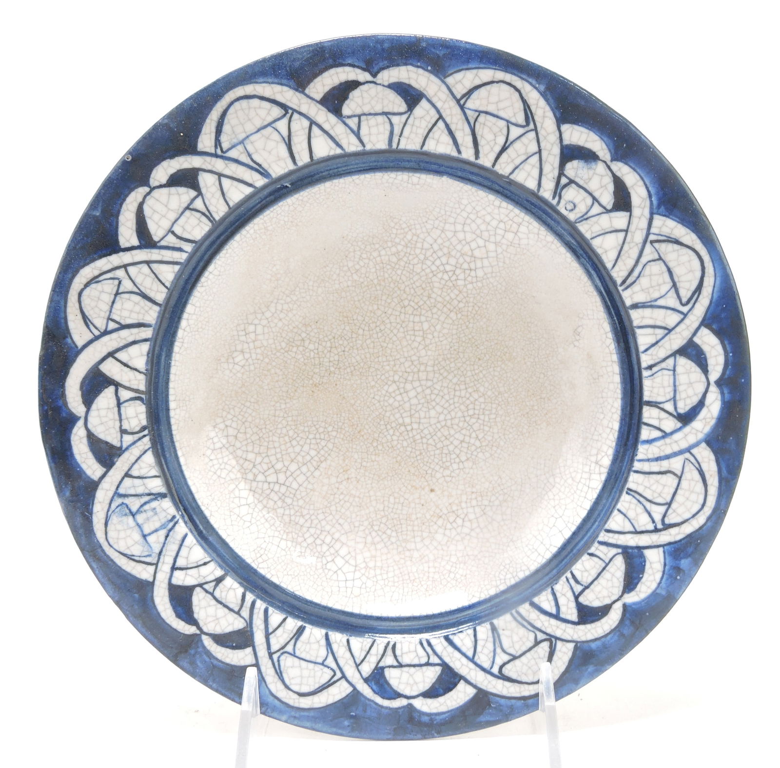 Dedham Pottery 8" plate/bowl,: mushrooms