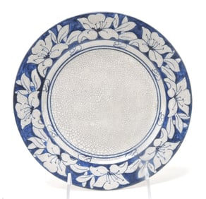 Dedham Pottery 8" plate, azalea