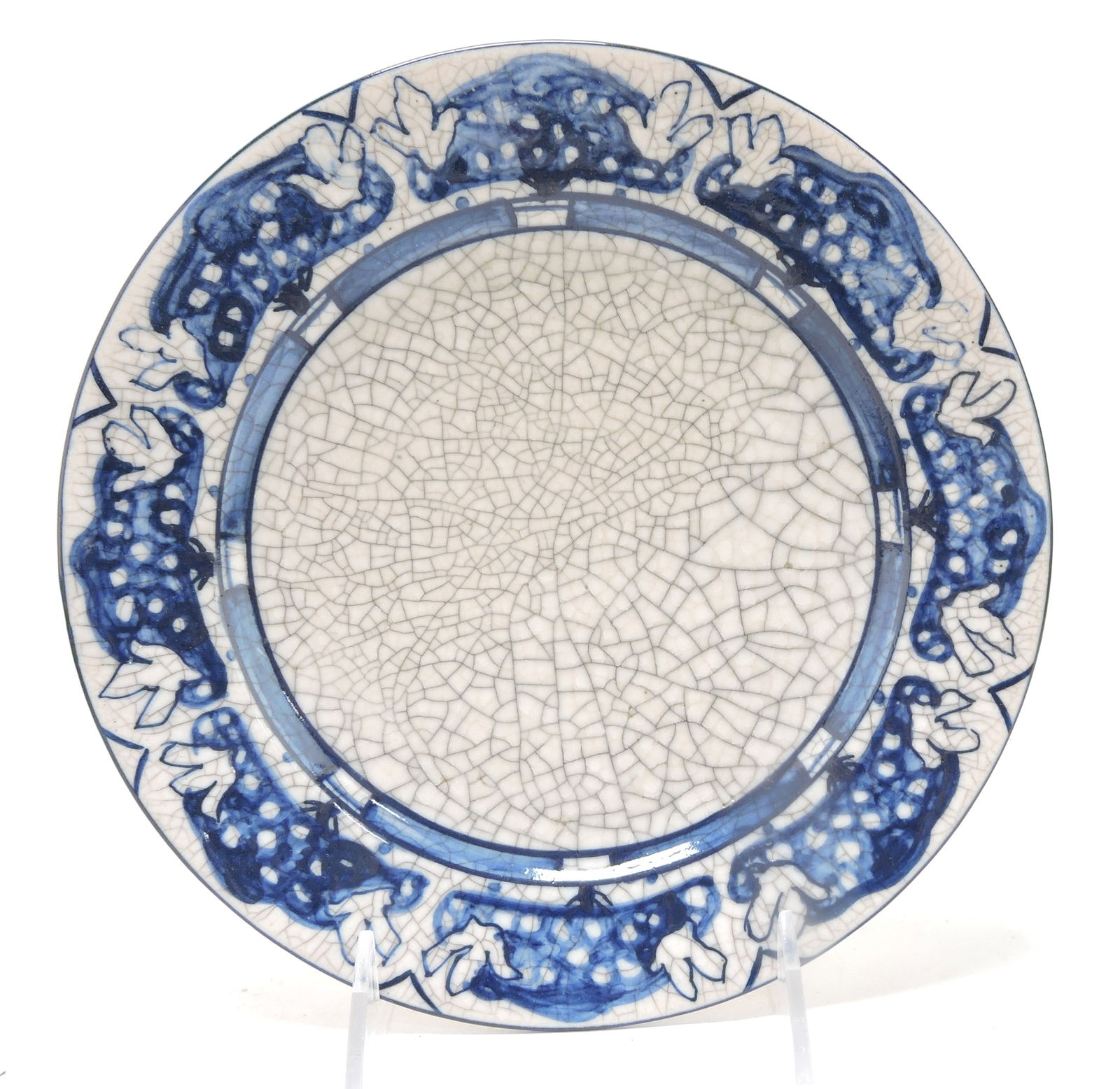 Dedham Pottery 8" plate, Birds in (1 of 1)