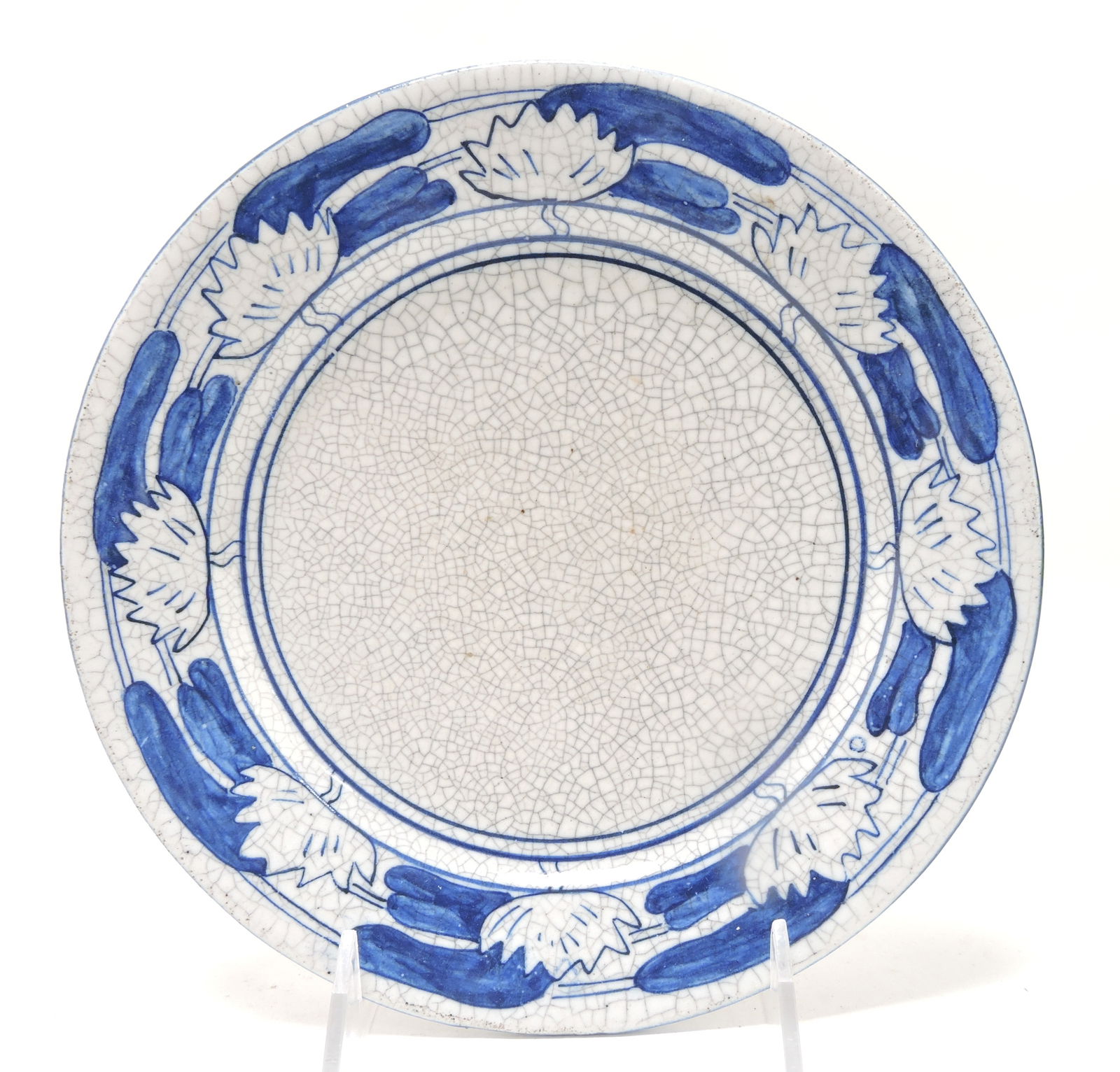 Dedham Pottery 8" plate, pond lily (1 of 1)