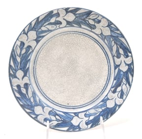 Dedham Pottery 8" plate, iris