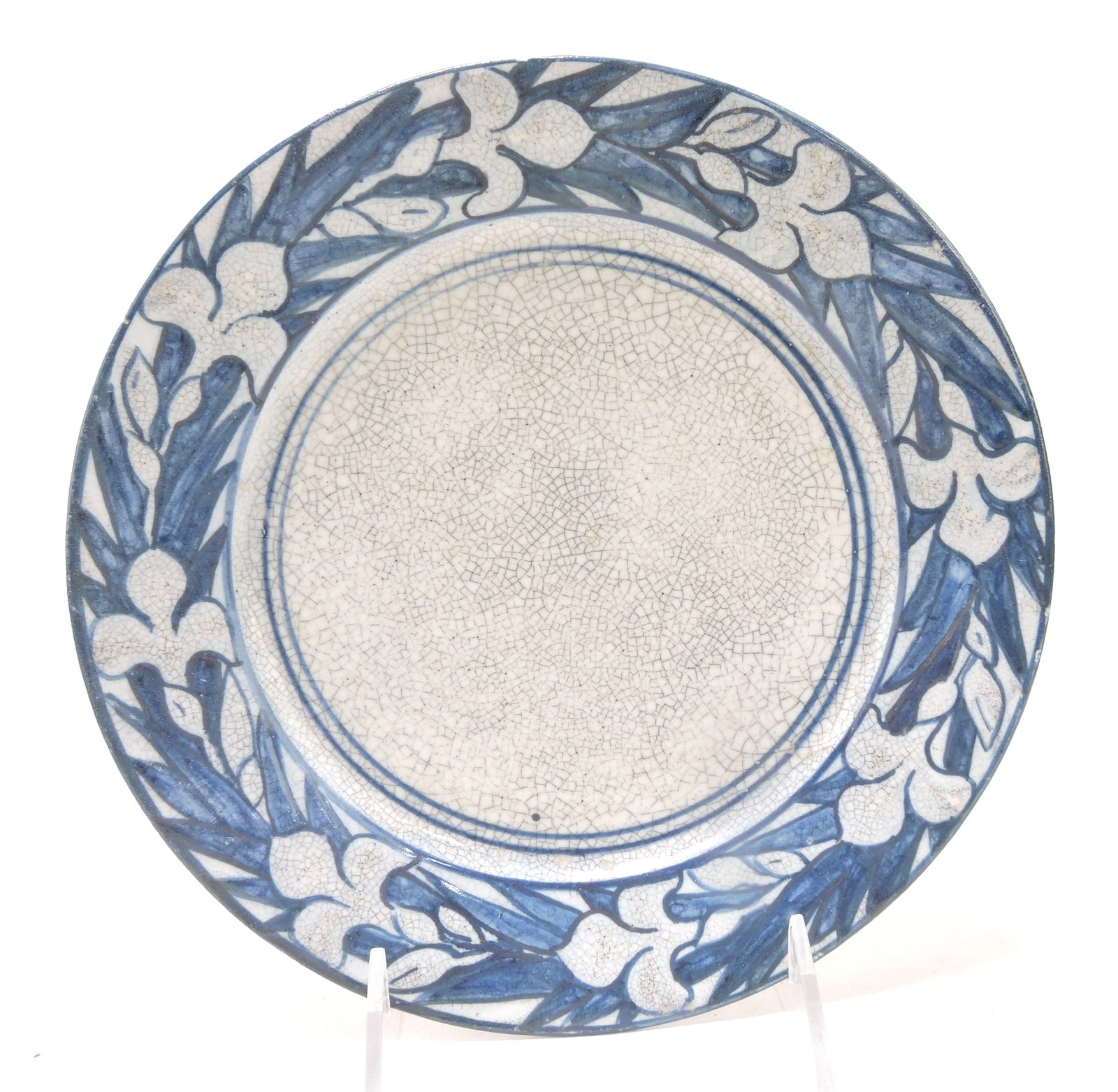 Dedham Pottery 8" plate, iris (1 of 1)