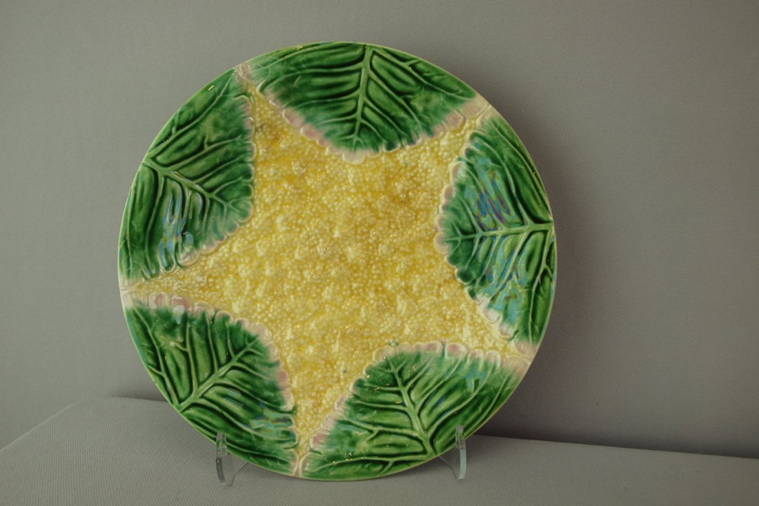 ETRUSCAN majolica cauliflower plate, 9" : ETRUSCAN majolica cauliflower plate, 9"