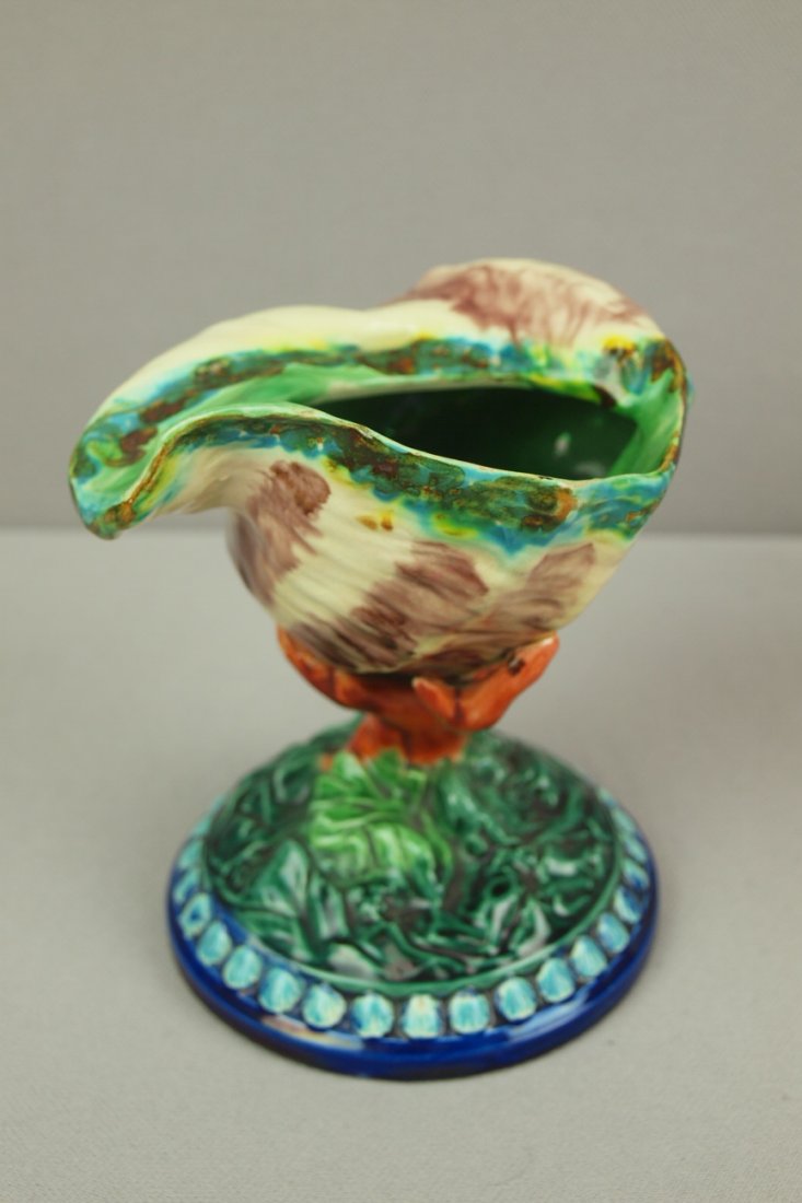 ROYAL WORCESTER rare shell on coral figural salt, : ROYAL WORCESTER rare shell on coral figural salt, outstanding color and detail, 5"