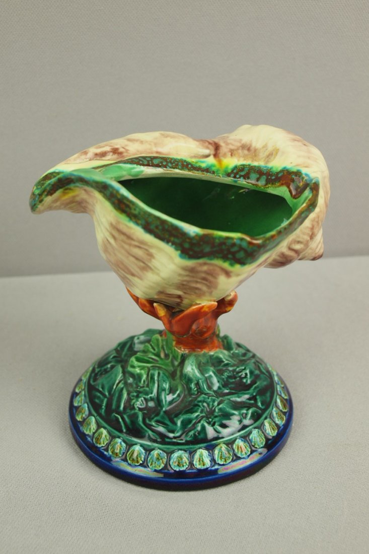 ROYAL WORCESTER rare shell on coral figural salt, : ROYAL WORCESTER rare shell on coral figural salt, outstanding color and detail, 5"