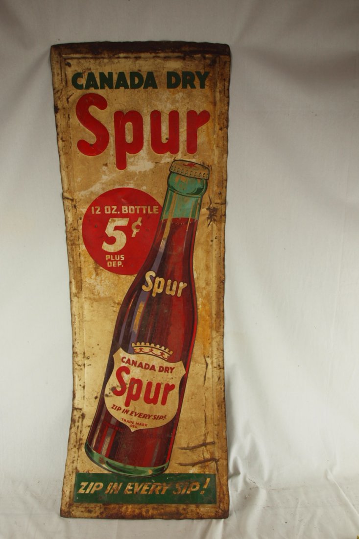 Canada Dry Spur 5 cent sign, rough, 19" x 56" : Canada Dry Spur 5 cent sign, rough, 19" x 56"