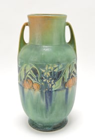 Roseville green Baneda vase, 9 1/2"