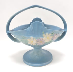 Roseville Blue Cosmos basket,