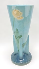 Roseville Wine craft blue floor vase,