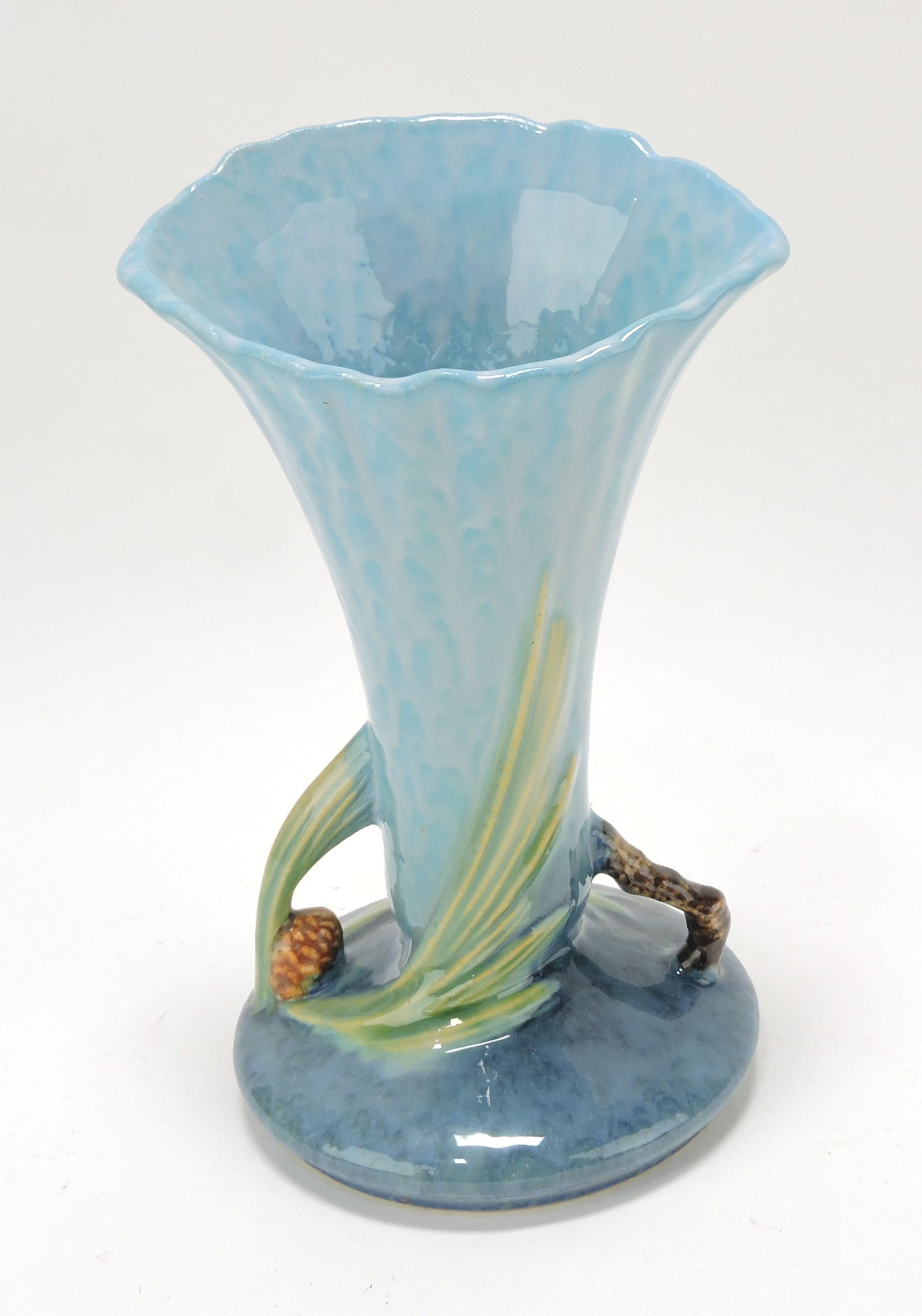 Roseville WInecraft blue pinecone vase, (1 of 1)