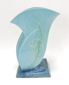 Roseville WInecraft blue vase,