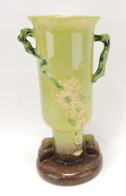 Roseville WInecraft green vase,