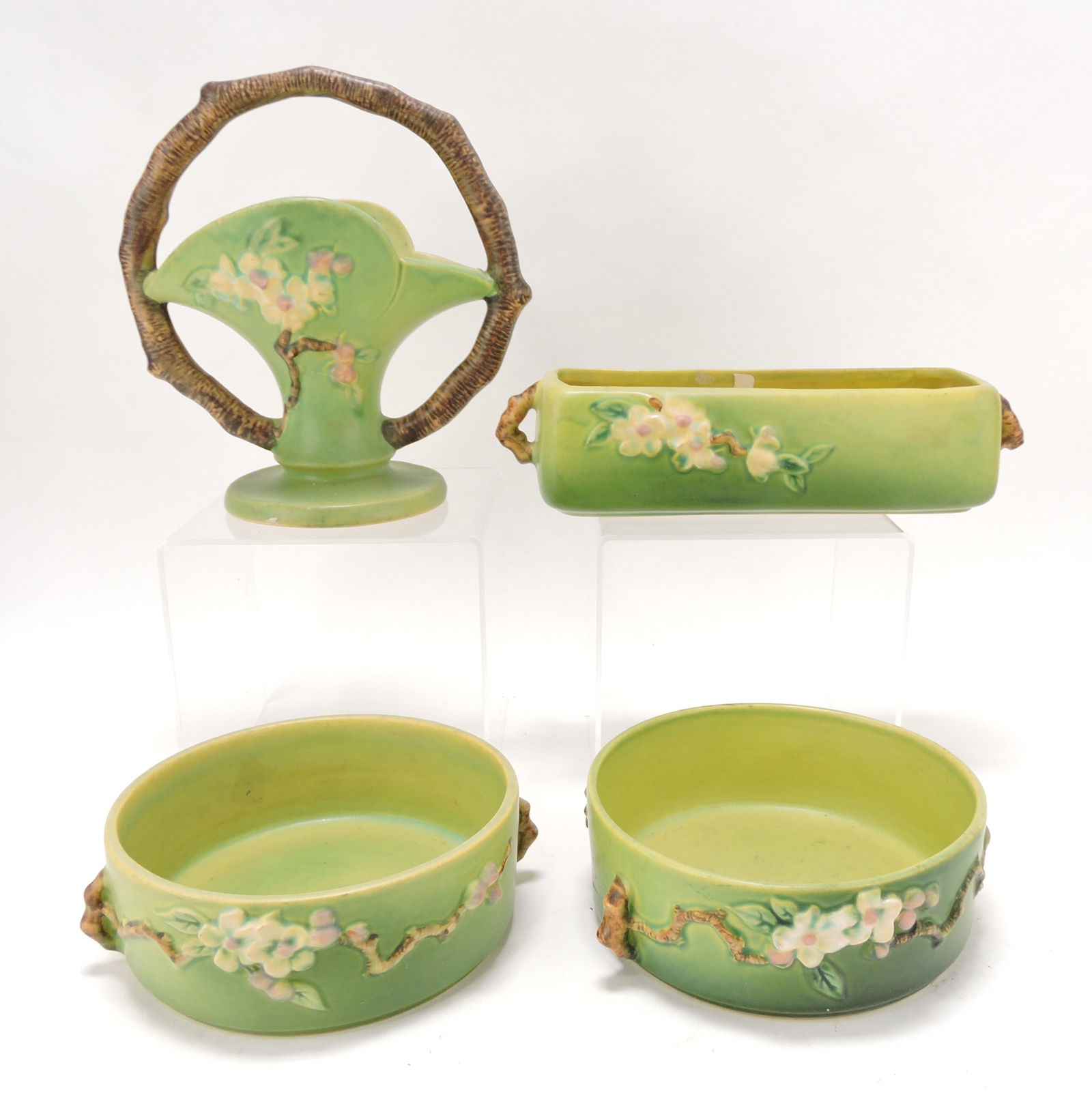 Roseville green Apple Blossom lot of (1 of 1)