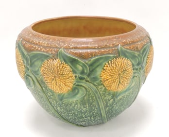 Roseville Sunflower jardiniere, 619-9",