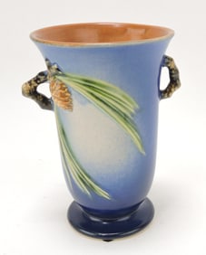 Roseville blue Pinecone vase,
