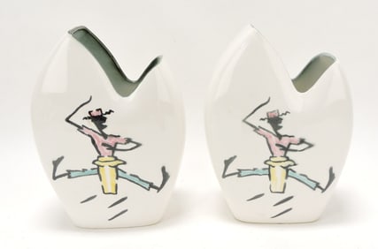 MCM Hull Pottery Tropicana pair of