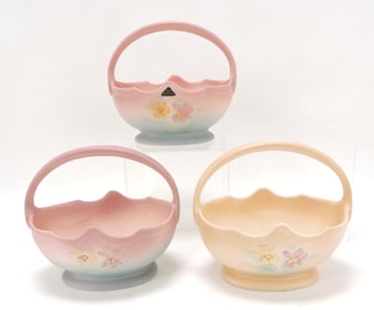 Hull Pottery Iris lot of 3 baskets,