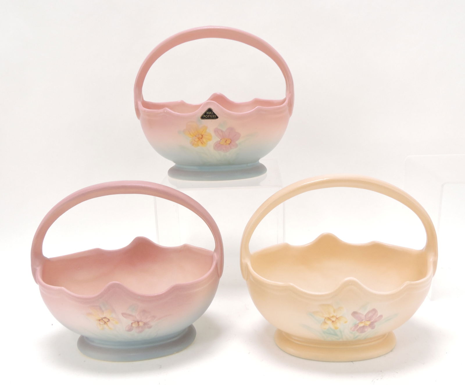 Hull Pottery Iris lot of 3 baskets, (1 of 1)