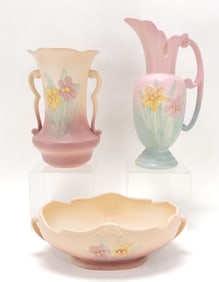 Hull Pottery Iris lot of 3 pieces,