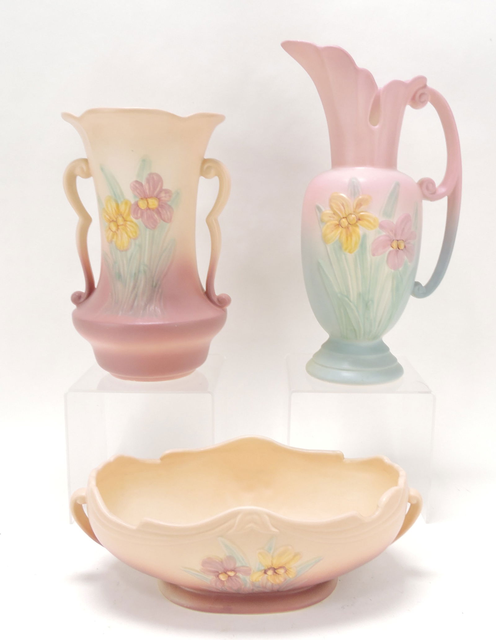 Hull Pottery Iris lot of 3 pieces, (1 of 1)