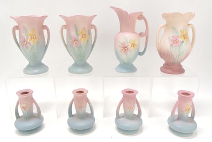 Hull Pottery Iris lot of 8 pieces,