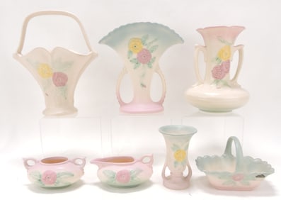 Hull Pottery Open Rose lot of